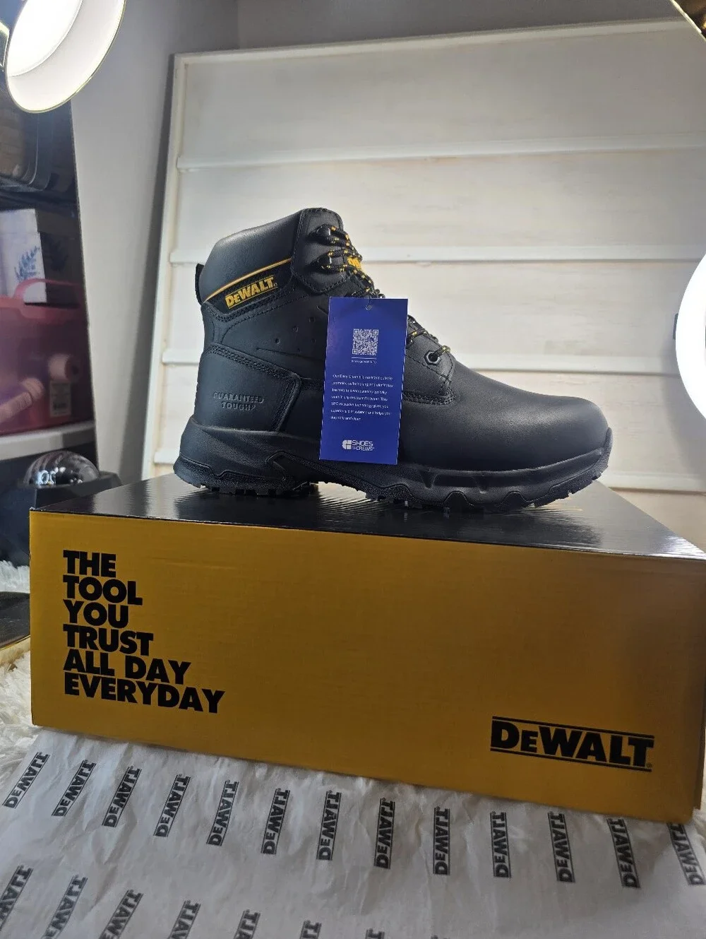 DeWALT Men's Black Safety Work Boots - Rugged All-Day Comfort